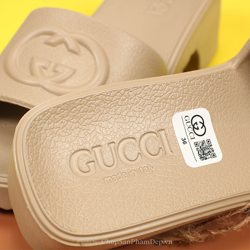 Dép Đúc Gucci 6P Logo Quai Đơn Giản