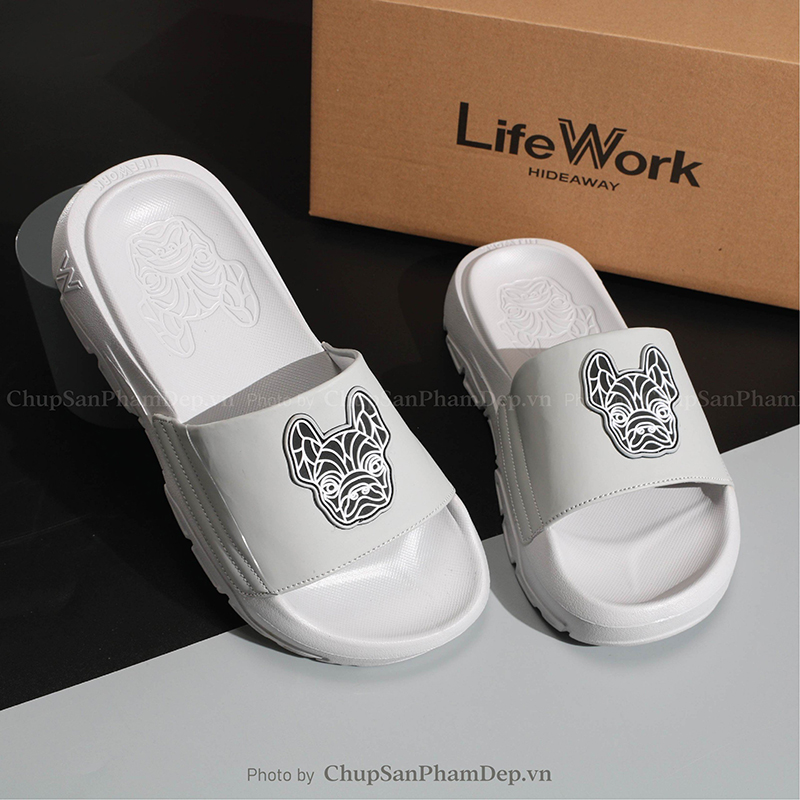 Dép Bản HQ LifeWork Logo 3D Nổi Lạ Mắt