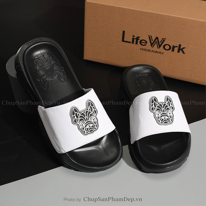 Dép Bản HQ LifeWork Logo 3D Nổi Lạ Mắt