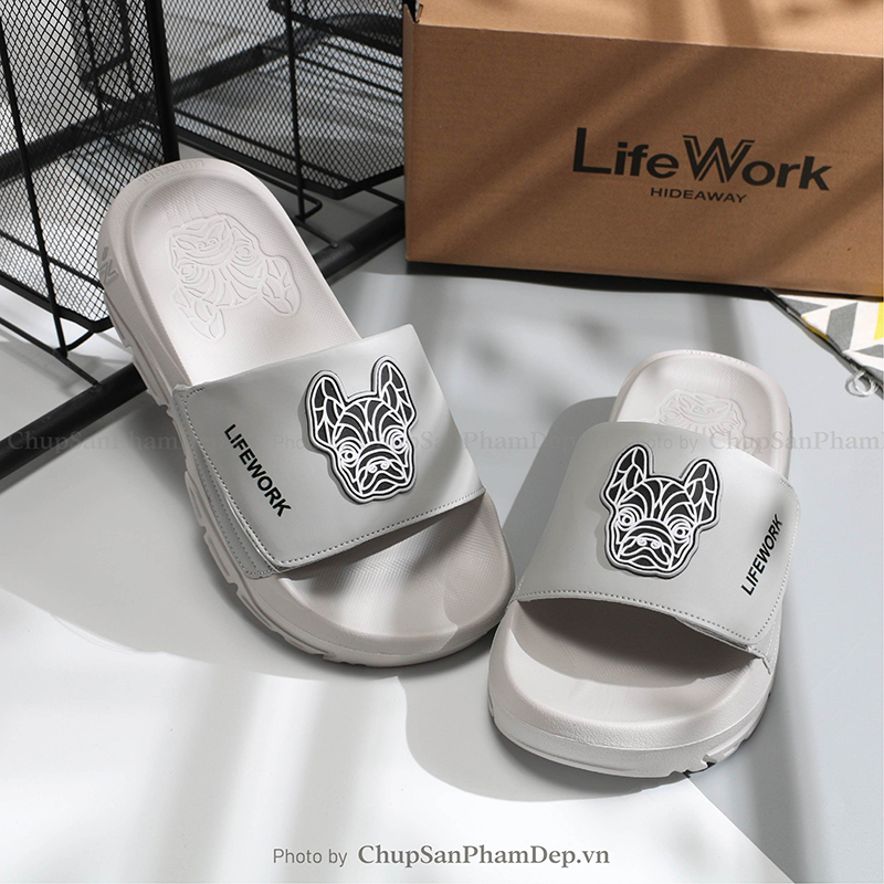Dép Bản HQ LifeWork Logo 3D Quai xé Năng Động