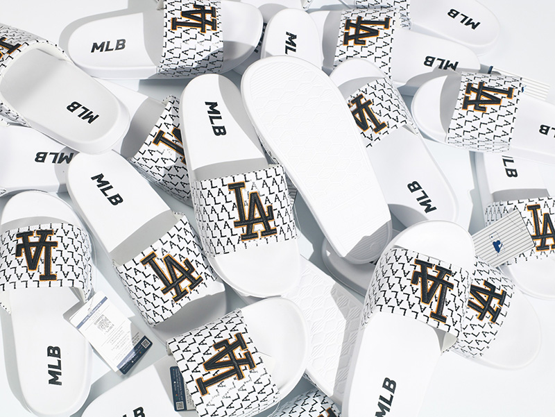 Dép MLB LA trắng logo thêu sắc nét hàng cao cấp chất lượng tốt nhất