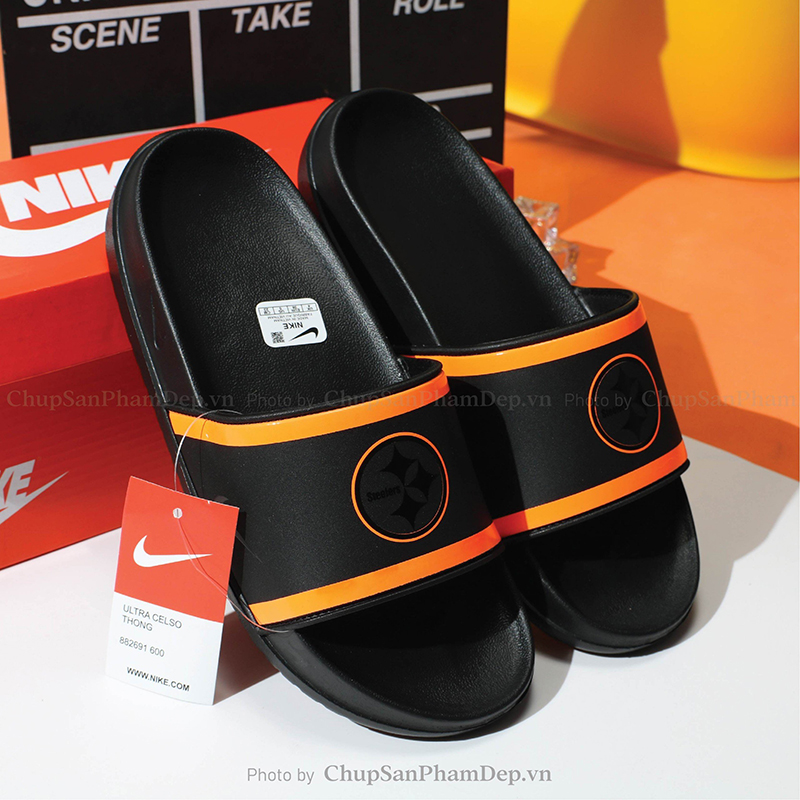 Dép Bản Nike Sọc Viền Màu Quai Úp Lạ Mắt
